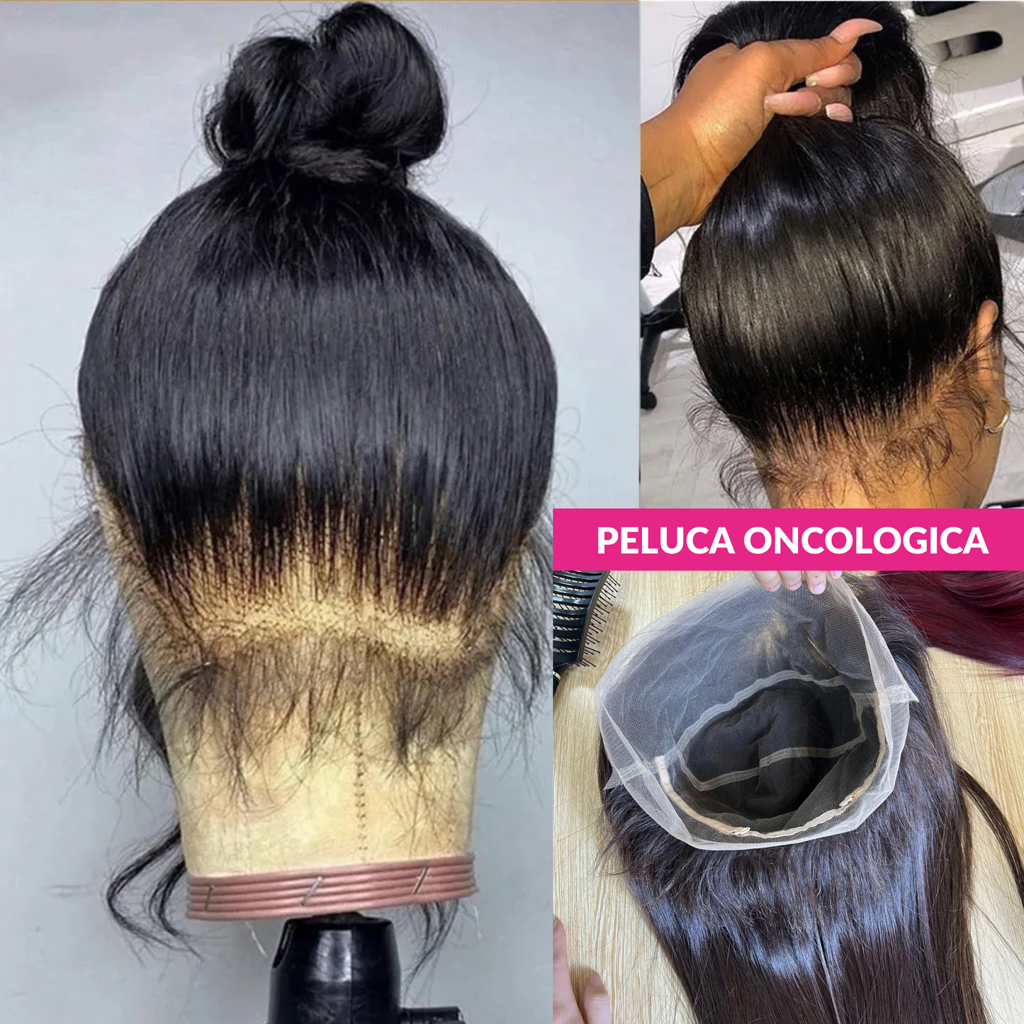 peluca de pelo natural oncologica DIANA